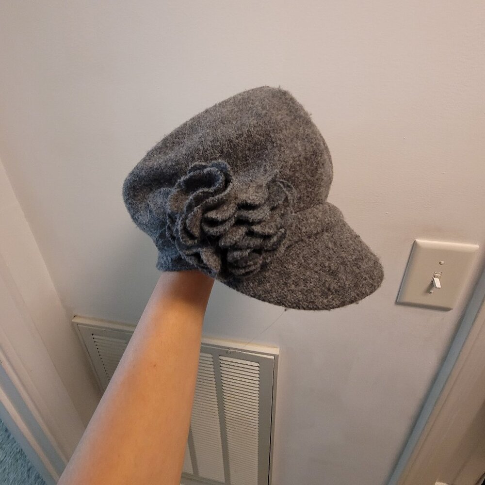 Winter Fiddler Cap with Flower by Nine West